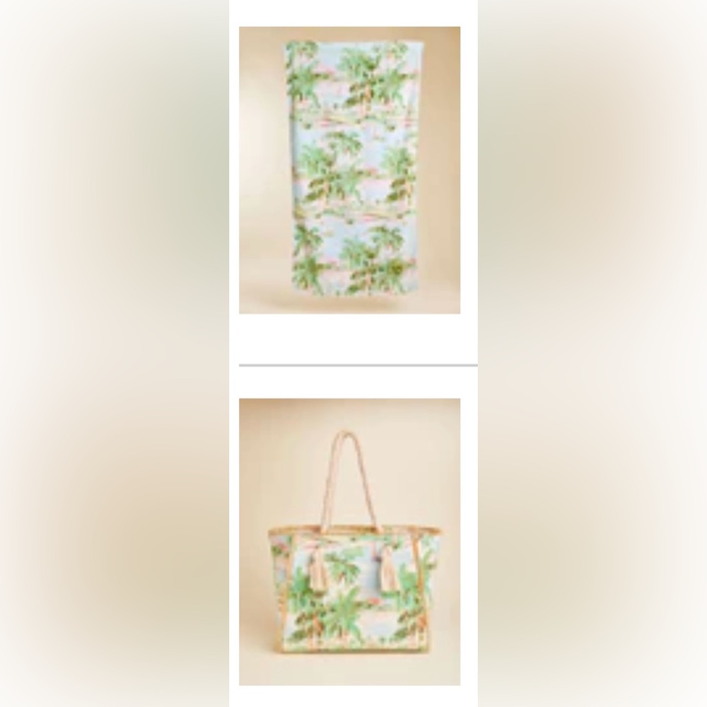 NWT! Spartina Coastal Dreams Rope Beach Tote and Towel set